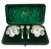 Pair late Victorian silver open salts