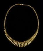 9ct gold fringe design necklace hallmarked