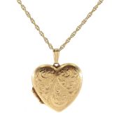 9ct gold heart locket pendant hallmarked