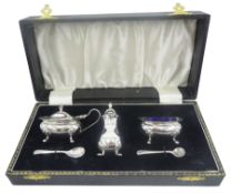 Mid 20th century silver condiment set