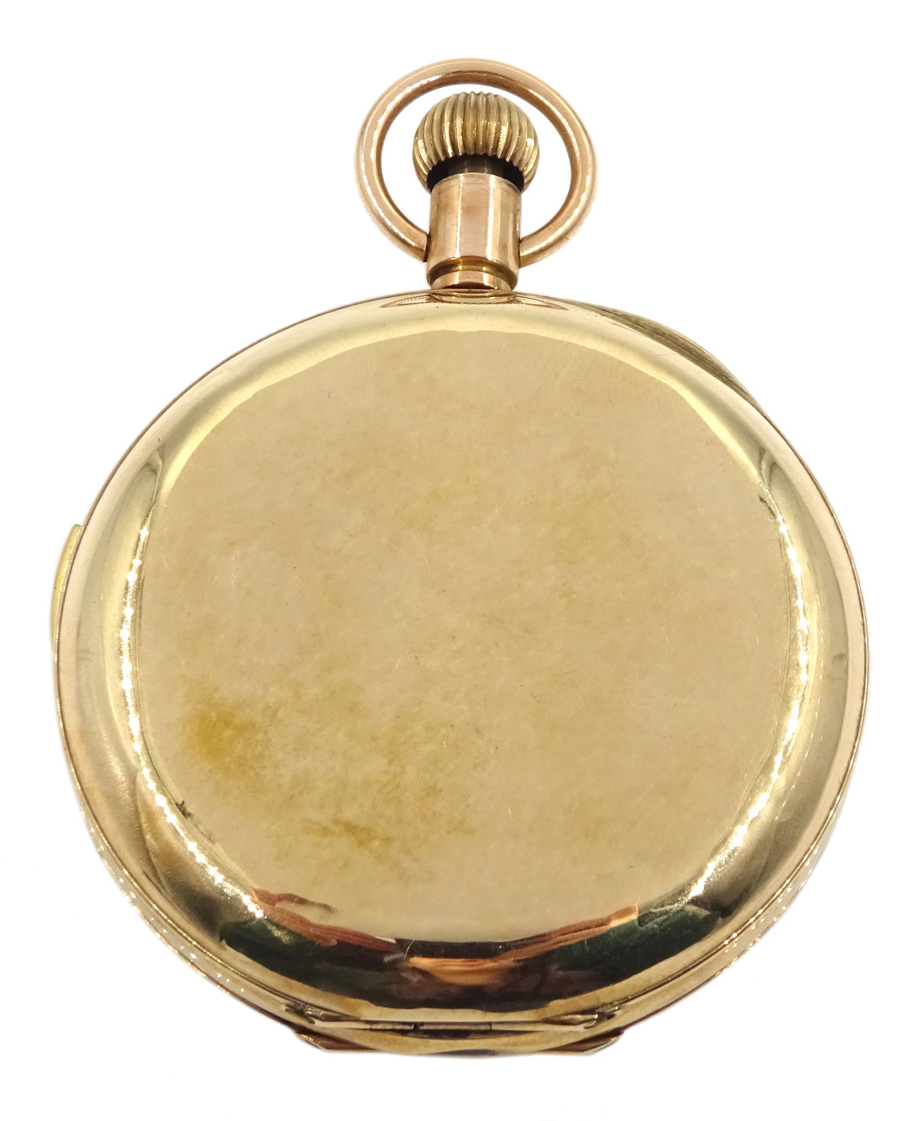 Early 20th century 9ct gold full hunter keyless repeating Swiss lever pocket watch - Image 2 of 3