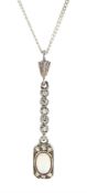 Silver opal and cubic zirconia pendant necklace