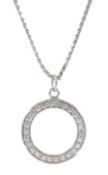 18ct white gold diamond pendant necklace