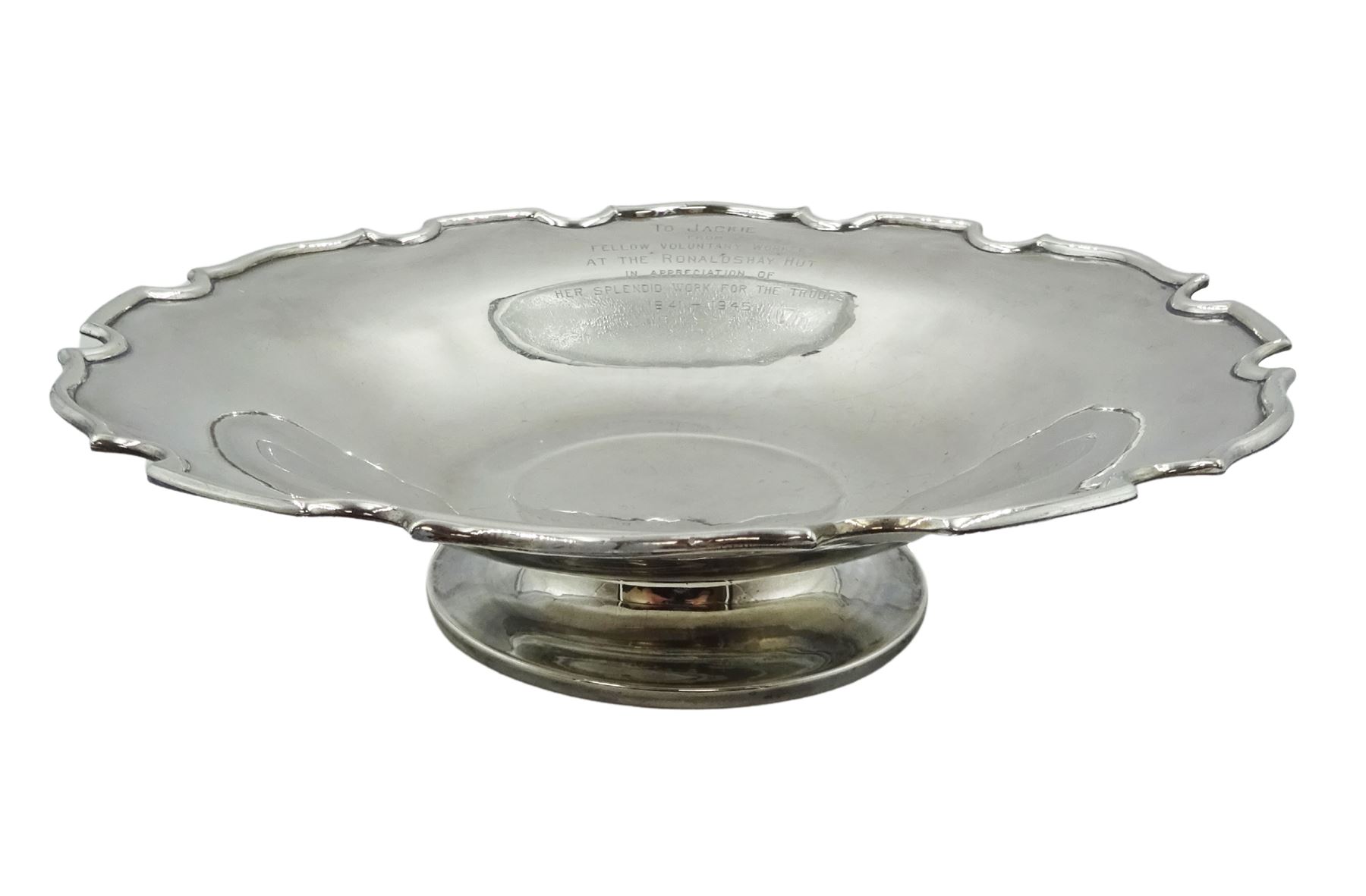 Early 20th century Indian colonial silver footed dish