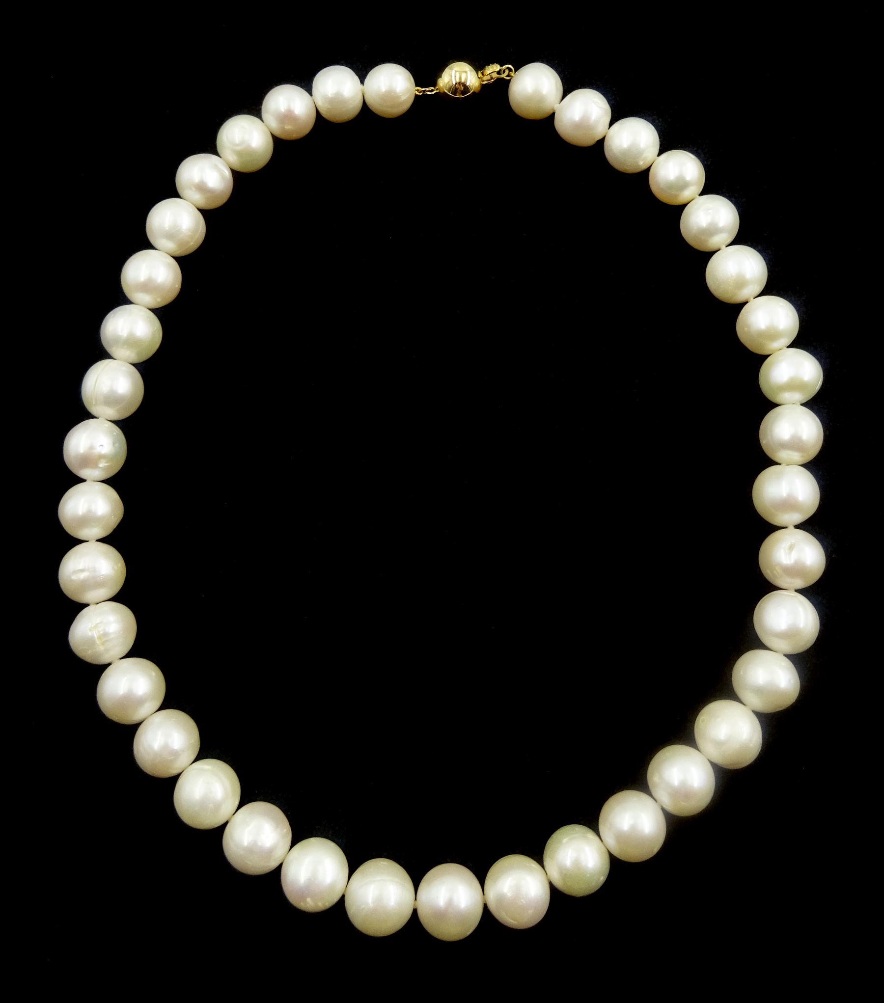 Single strand white cultured pearl necklace