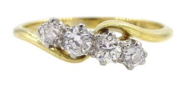 18ct gold four stone diamond ring