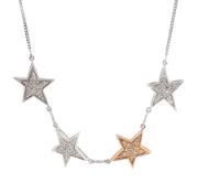 14ct white and rose gold pave diamond set stars