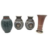 Four 19th Century Mettlach vases