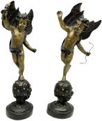 Pair of late 19th century French bronze figures