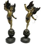 Pair of late 19th century French bronze figures