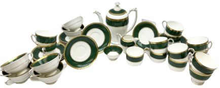 Coalport Athlone Green pattern tea wares