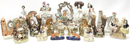 Collection of Victorian Staffordshire and Staffordshire style pottery