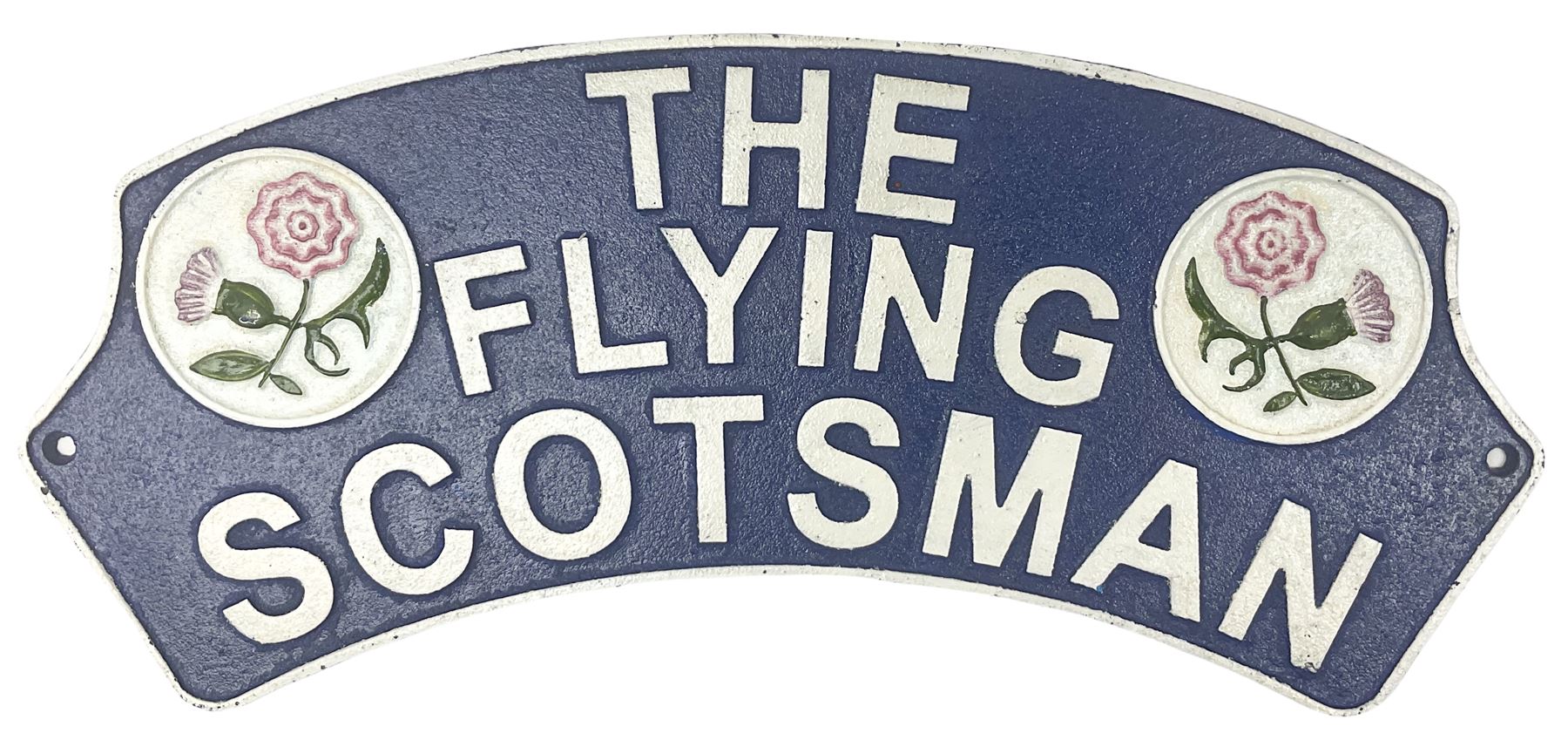 Cast metal sign 'The Flying Scotsman'