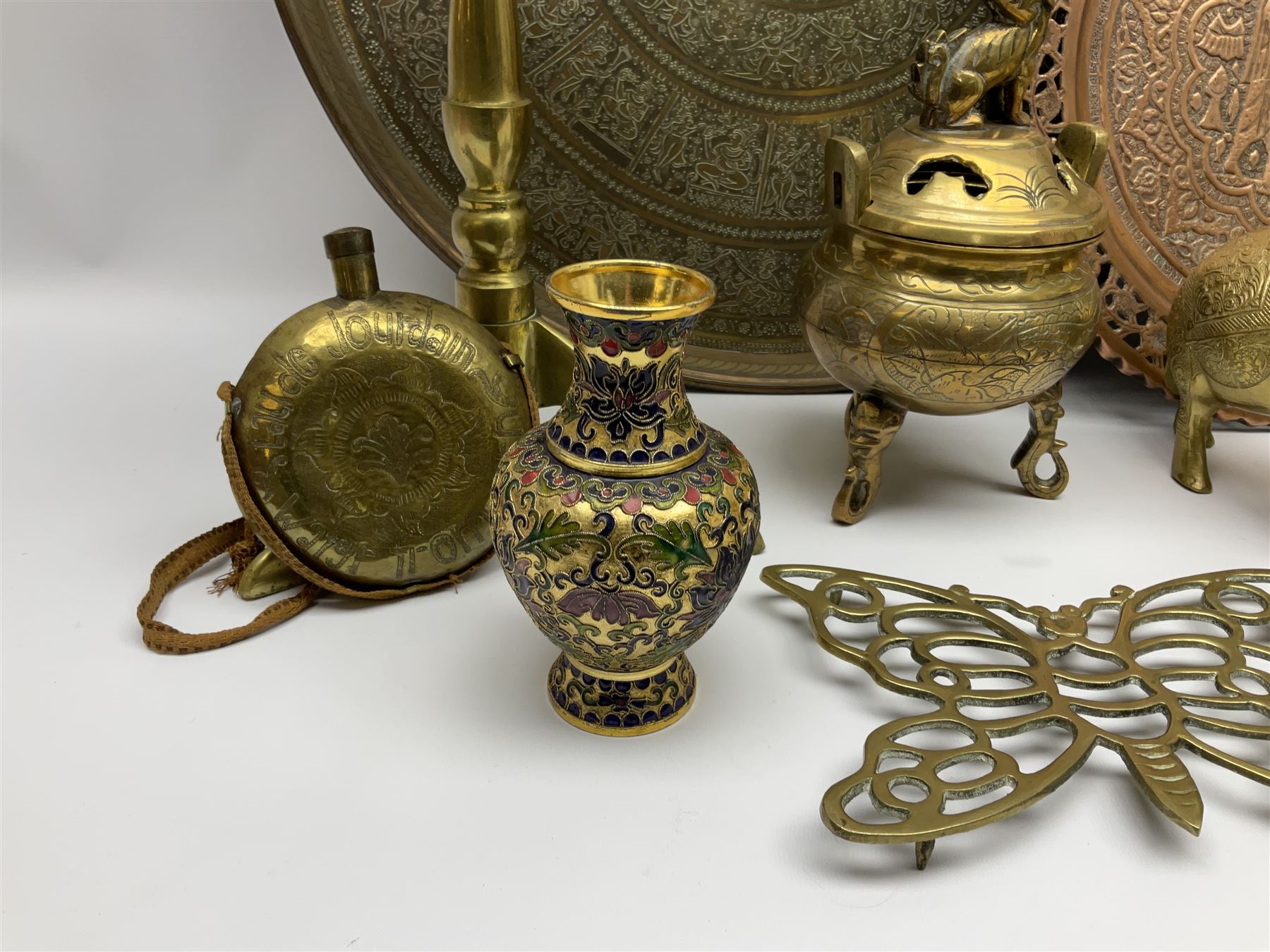 Two Eastern brass chargers - Image 6 of 6