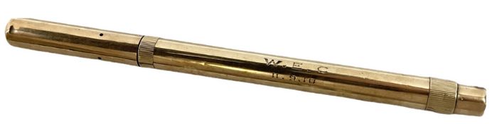 9ct gold cased fountain pen