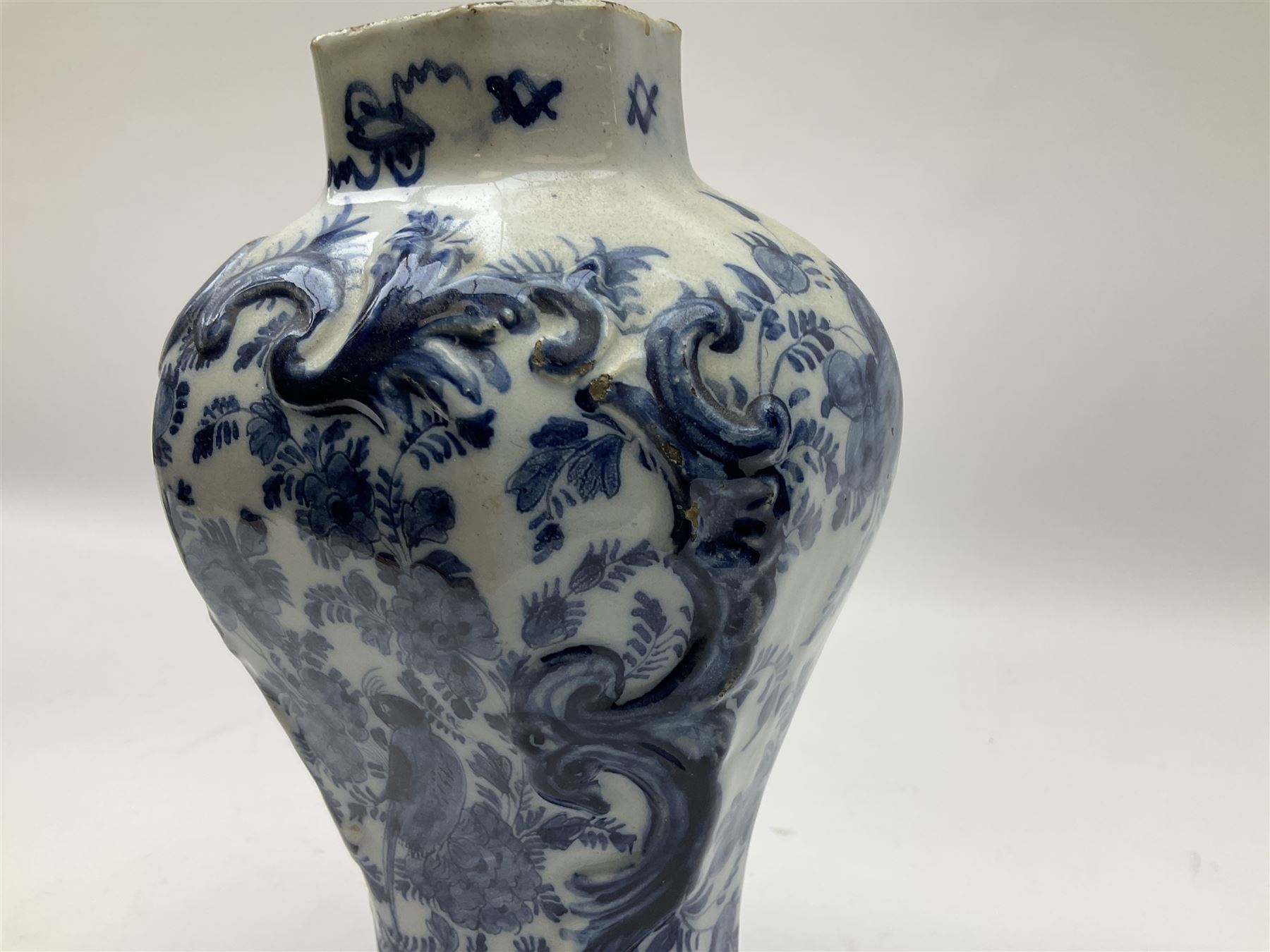 Pair of 19th century Delft blue and white vases - Image 8 of 16