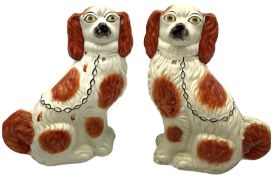 Pair of Victorian Staffordshire spaniels