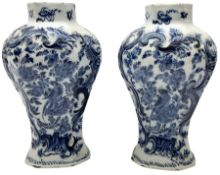 Pair of 19th century Delft blue and white vases