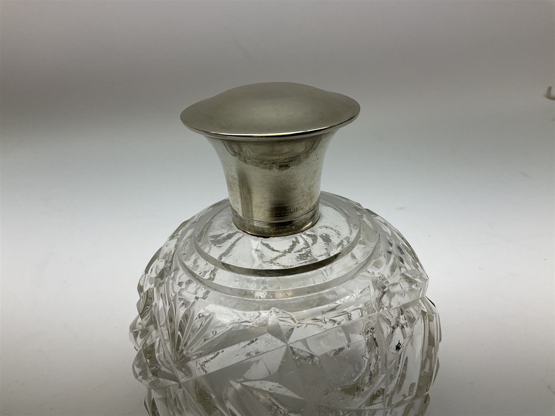 Pair of silver collared and lidded perfume bottles of bulbous form together with a pair of silver co - Image 27 of 28