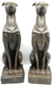 Pair of composite figures of greyhounds