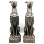 Pair of composite figures of greyhounds