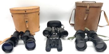 Pair of British World War Two issue black-painted binoculars