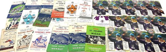 1940s and later Rugby League programmes including Bradford Northern V Wigan at Wembley Empire Stadiu