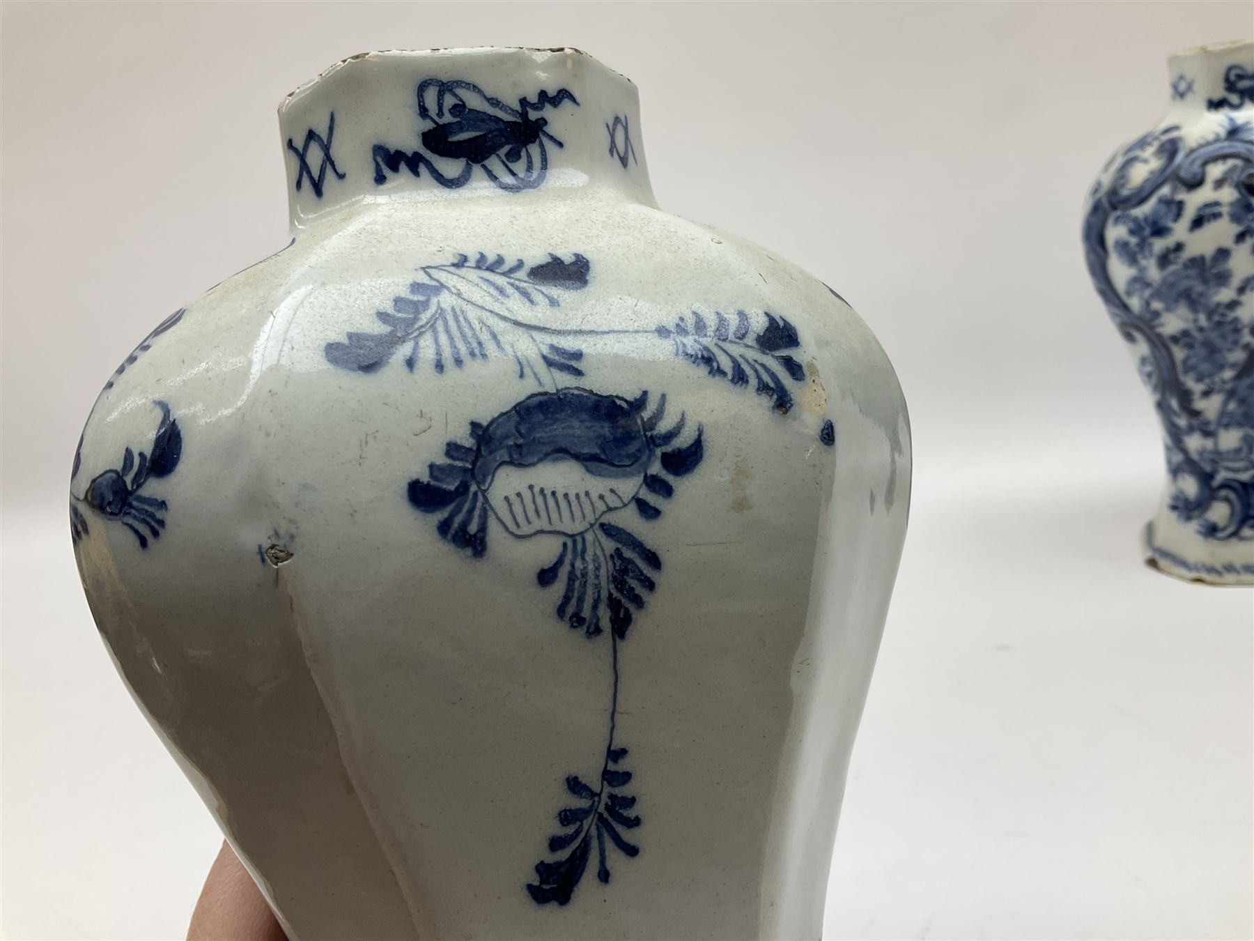Pair of 19th century Delft blue and white vases - Image 7 of 16