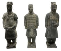 Three Chinese 'Terracotta Warrior' style figures