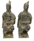 Pair of Chinese 'Terracotta Warrior' style figures