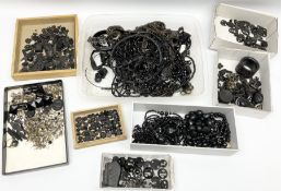 Collection of costume jewellery and jewellery oddments including Whitby jet