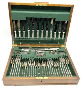 20th century mahogany cased silver plated canteen of Kings pattern cutlery