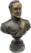 Bronzed head and shoulder bust of Wellington in uniform