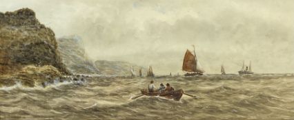 E Adams (British 19th/20th century): Fishing off the Yorkshire Coast