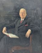 Margaret Lindsay Williams (1888-1960): Three-Quarter Length Portrait of a Gentleman Holding a Book