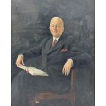 Margaret Lindsay Williams (1888-1960): Three-Quarter Length Portrait of a Gentleman Holding a Book