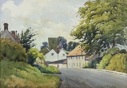 Edward H Simpson (British 1901-1989): Folkton Village Main Street and Hiking through the North Yorks