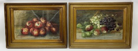 M Grieve (British 20th century): Still Life of Apples and Still Life of Mixed Fruit