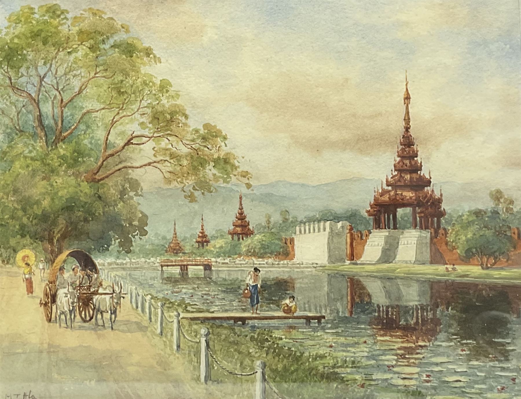 Maung Tun Hla (U Tun Hla) (Burmese 1874-1946): The Shwedagon Pagoda - Image 2 of 6