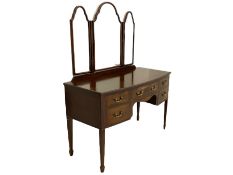 Early 20th century bow front mahogany dressing table