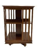 Early 20th century inlaid mahogany revolving bookcase