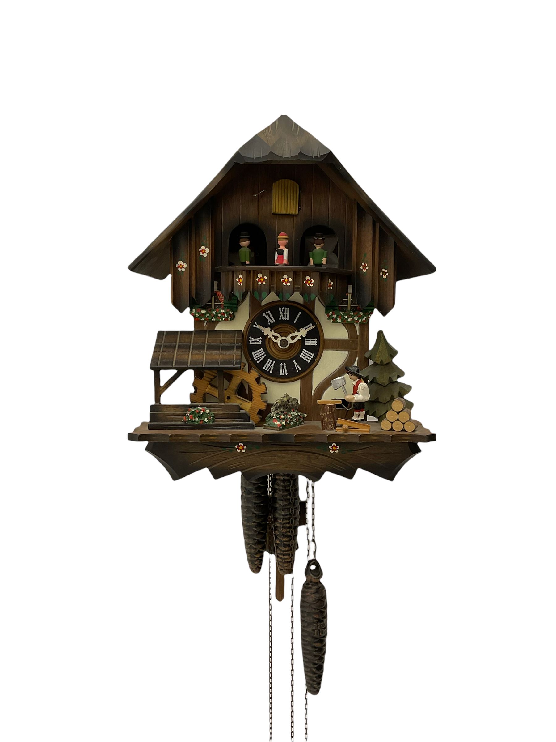 A 20th century West German 30-hour Automaton musical cuckoo clock with a Swiss musical movement play