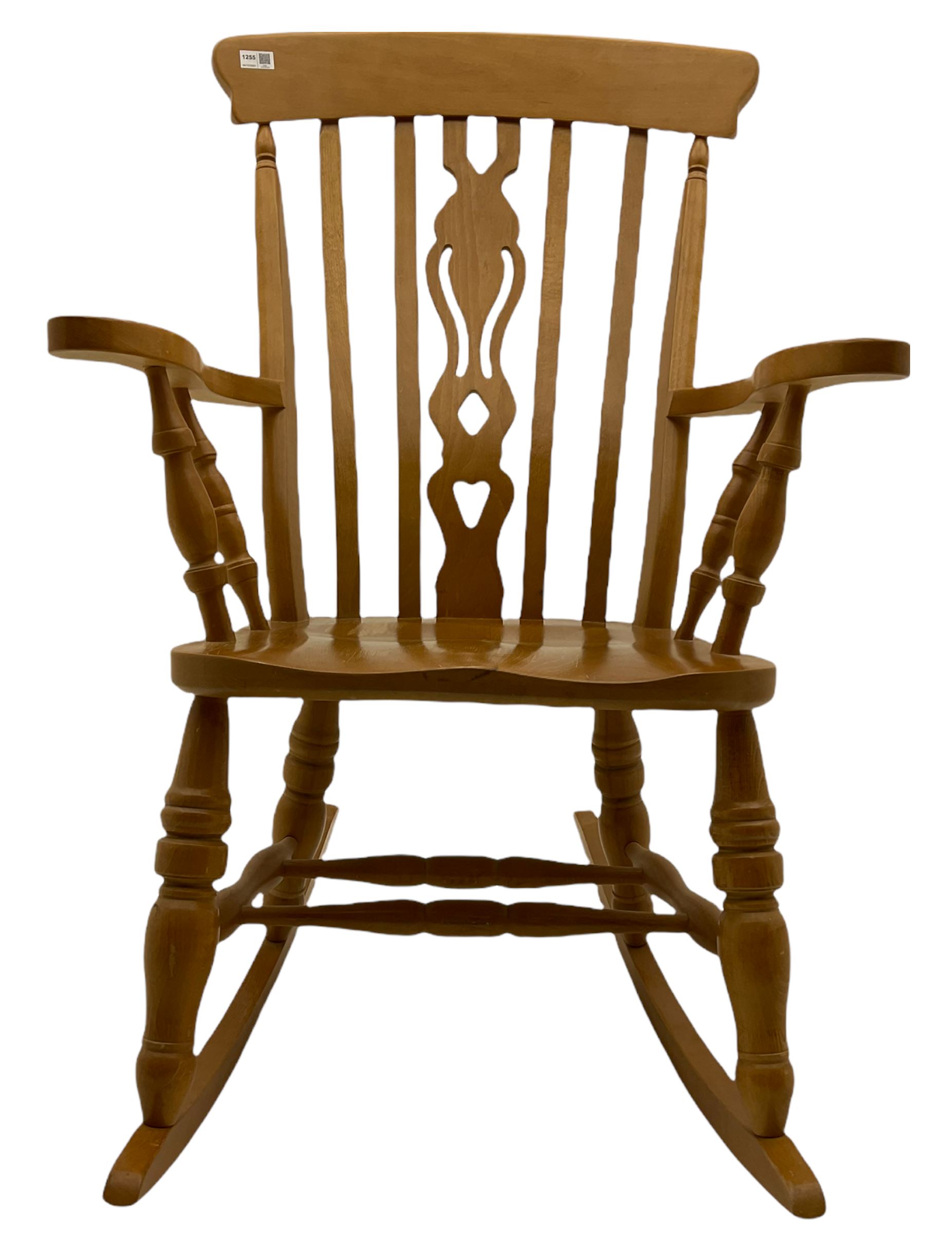 Solid beech farmhouse rocking chair