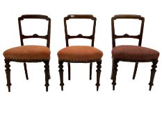 Set six Victorian walnut dining chairs