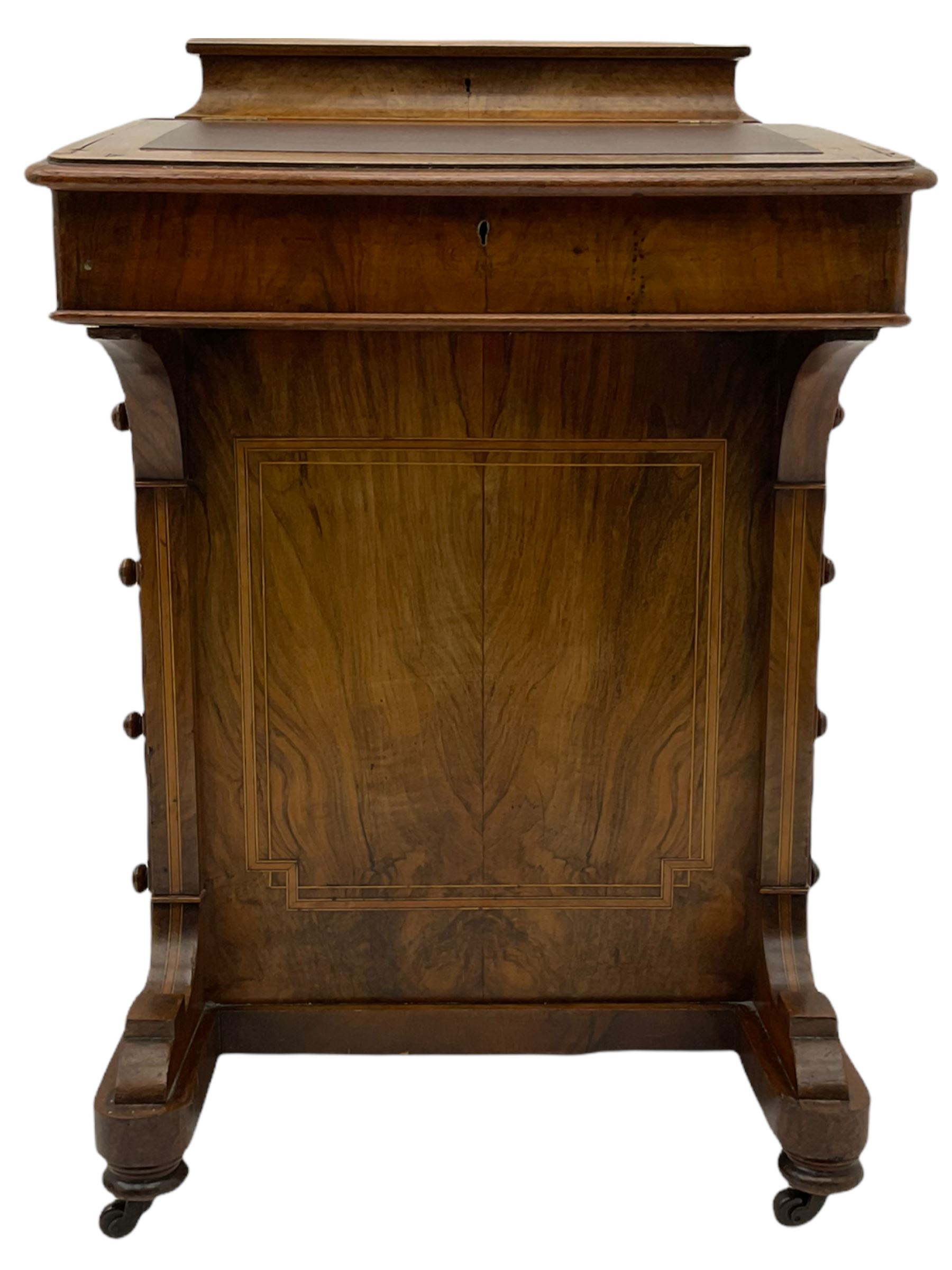 Victorian inlaid walnut Davenport desk - Image 2 of 7