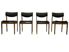 President - set of four mid-20th century teak dining chairs