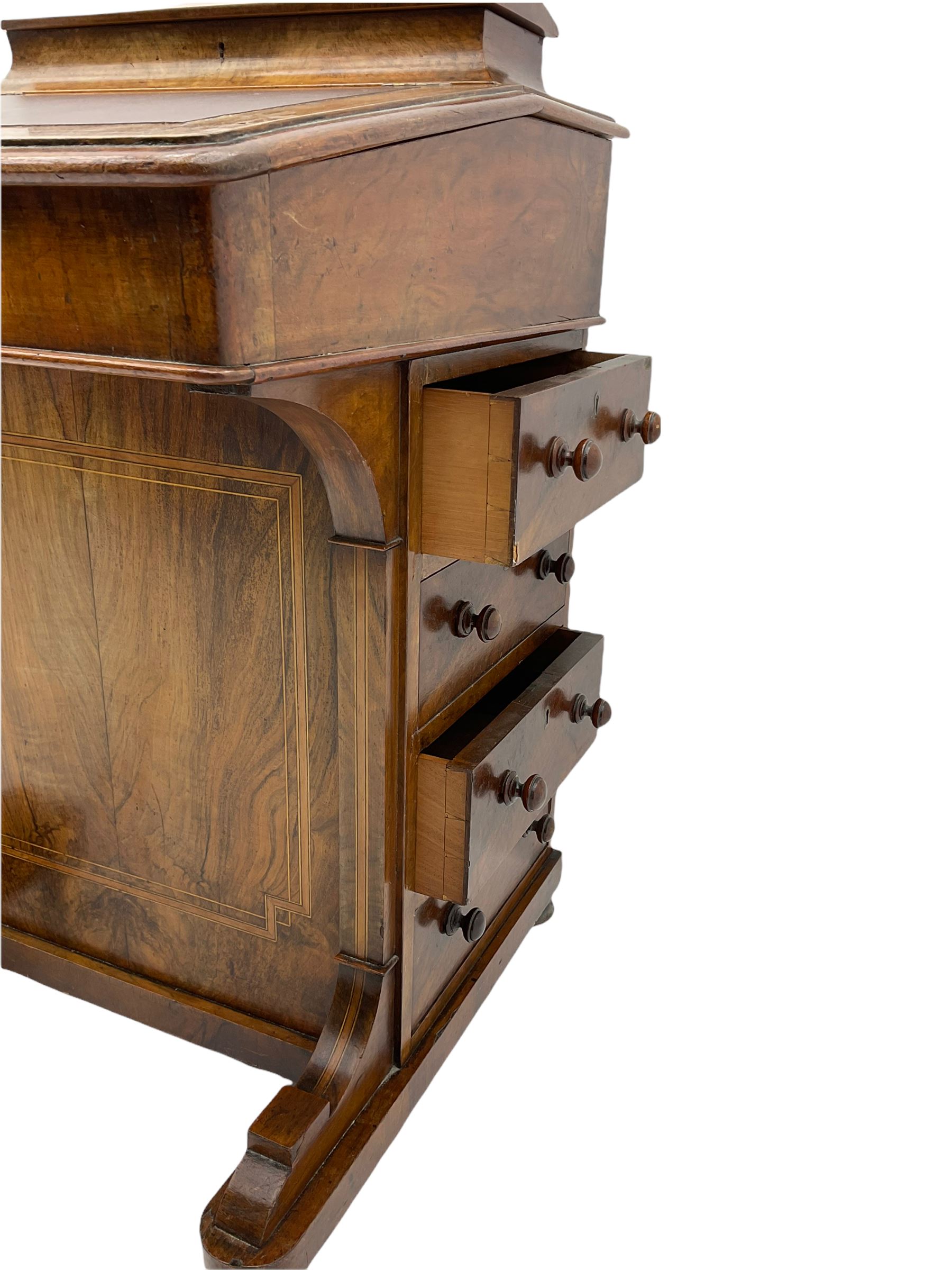 Victorian inlaid walnut Davenport desk - Image 5 of 7