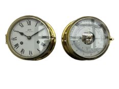 Eight-day 20th century brass cased "Schatz Royal Mariner" bulkhead clock