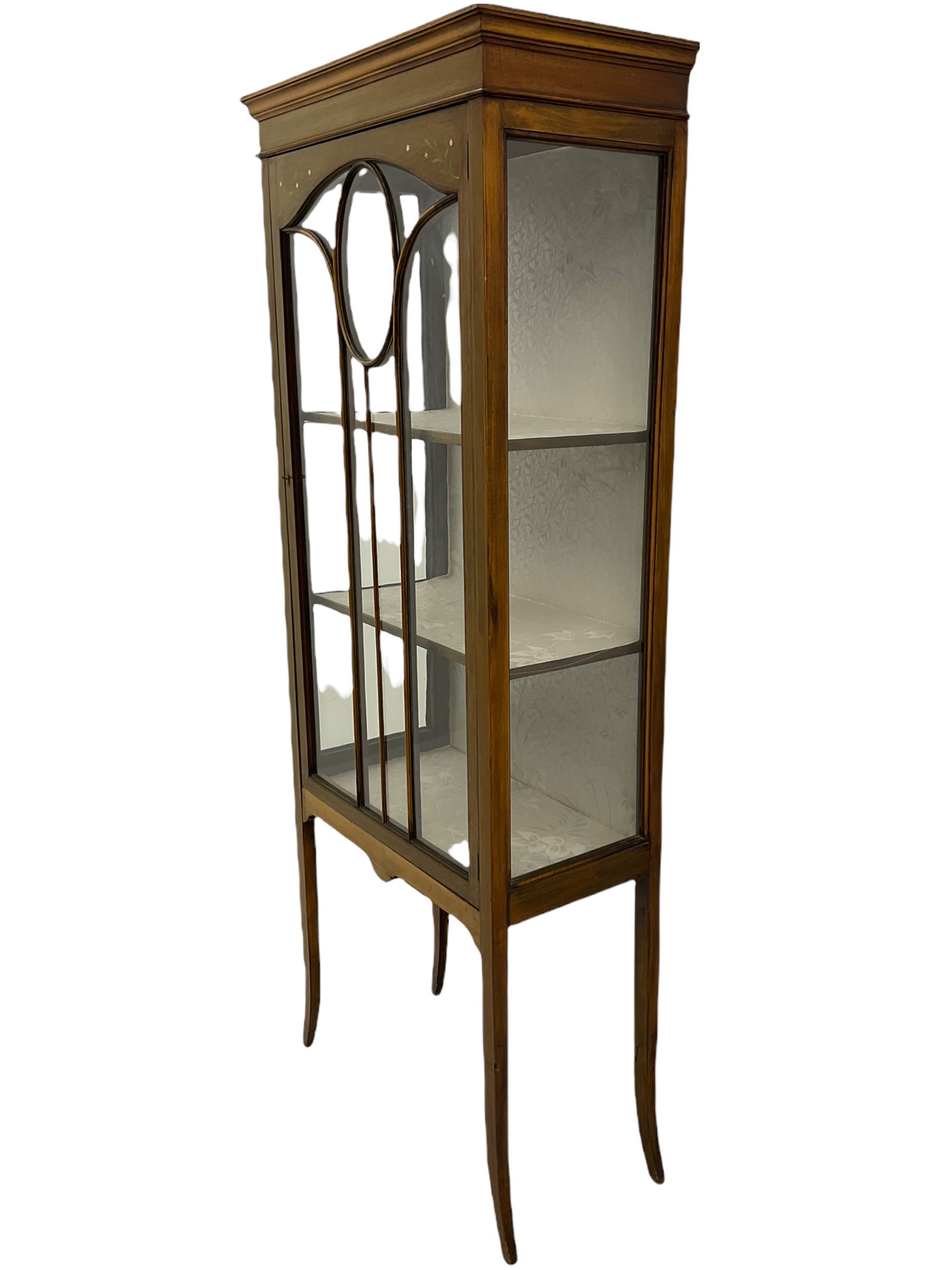 Edwardian inlaid display cabinet - Image 3 of 6