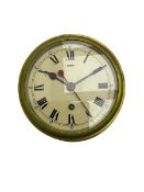 A 20th century eight-day English brass cased bulkhead clock